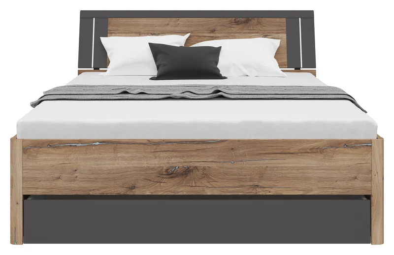 Saturn Bed 160 – Dark Flagstaff Oak / Graphite