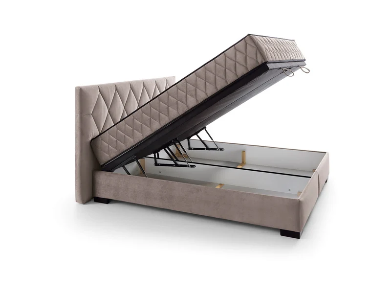 Reve Upholstered Bed 160×200 with Storage – Dual 7-Zone Pocket Spring Mattresses