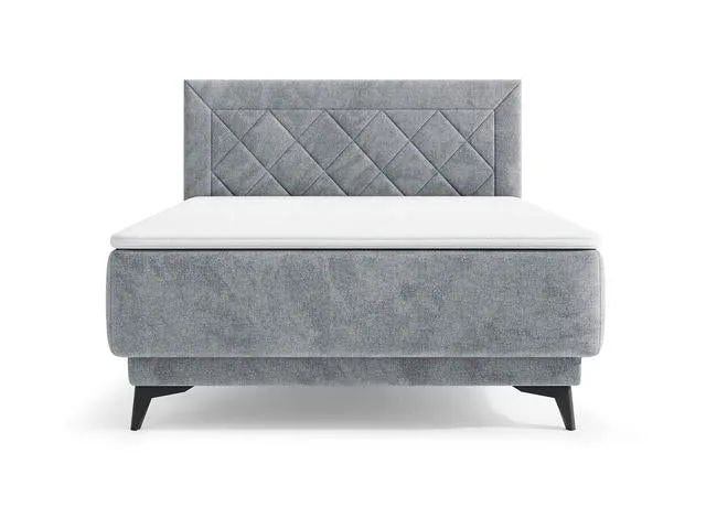 Zalea Upholstered Bed 120×200 with Pocket Spring Mattress & 4 cm Premium Topper
