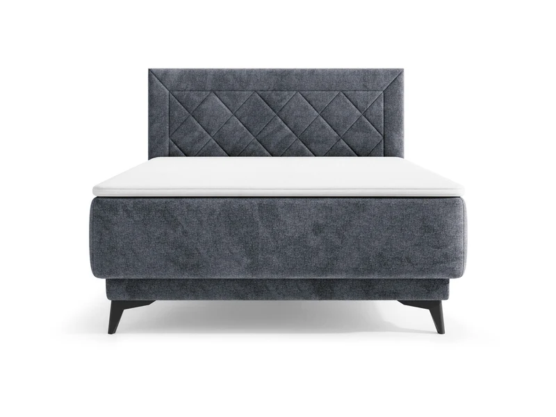 Zalea Upholstered Bed 140×200 with Pocket Spring Mattress & 4 cm Premium Topper