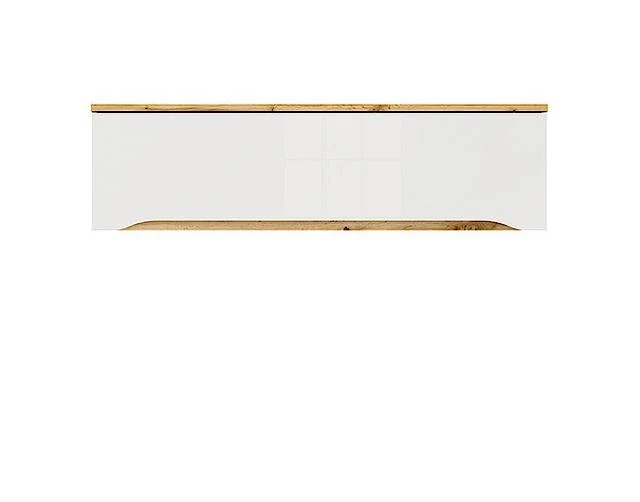 Nuis Wall Cabinet 135 cm – Wotan Oak / White Gloss, Push-to-Open Door