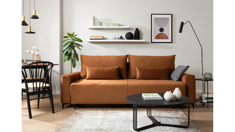 Kamari LUX 3-Seater Sofa Bed 235cm – Upholstered with Storage & Pull-Out Sleeping Surface
