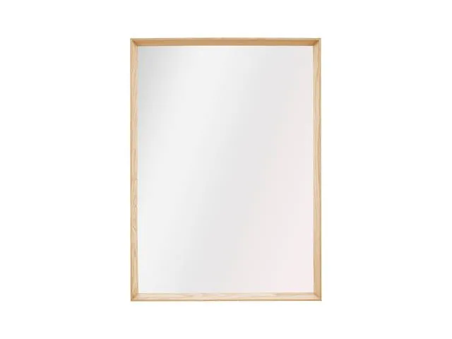 Inside Rectangular Wall Mirror 52×72cm – Light Oak Wood Frame