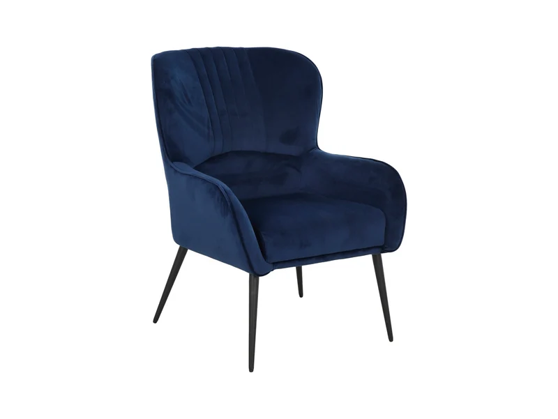 Samon Wing Armchair – Velvet Blue