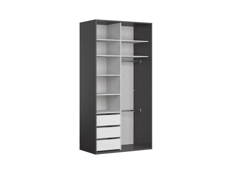 Flex Sliding Door Wardrobe 120 cm – Graphite / Black Gloss
