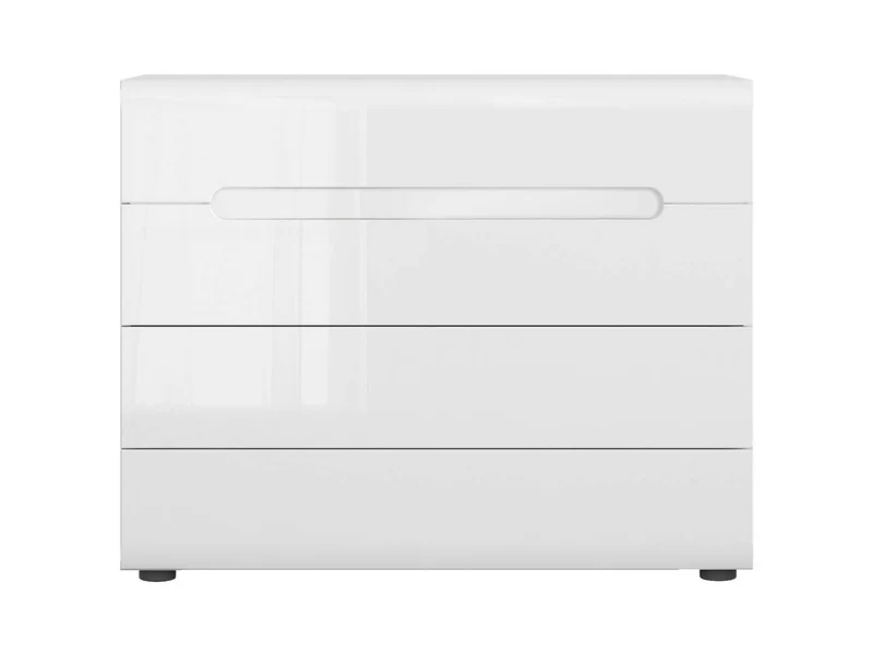 Azteca Trio Chest of Drawers 105 cm – White & White Gloss, 4 Drawers