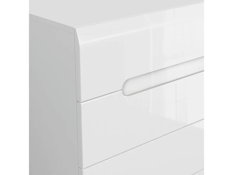 Azteca Trio Chest of Drawers 105 cm – White & White Gloss, 4 Drawers
