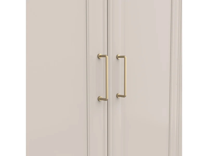 Anga 4-Door Wardrobe 210 cm – Cashmere & Brushed Gold Handles