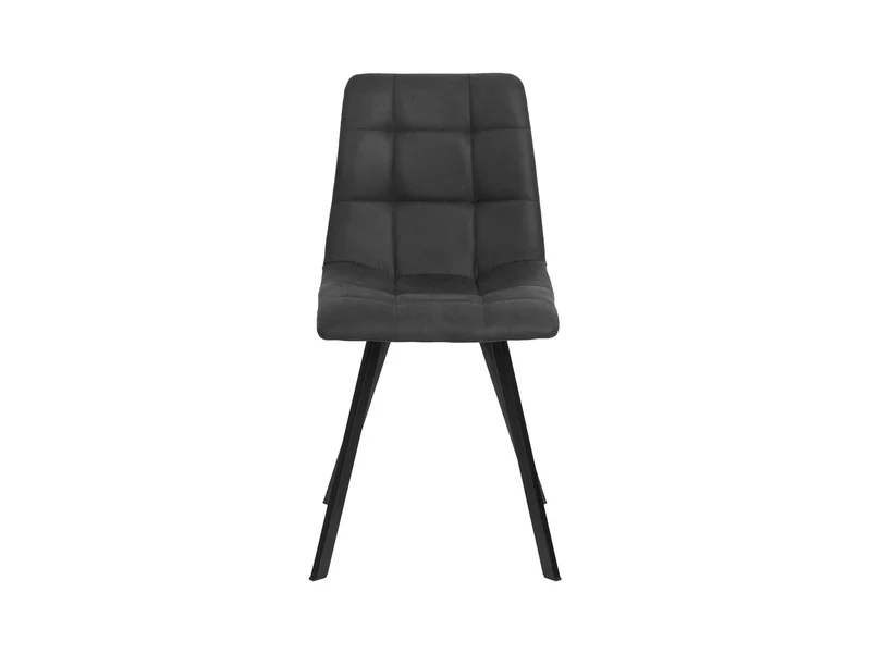 Rubi Upholstered Dining Chair – Grey Fabric & Black Metal Frame