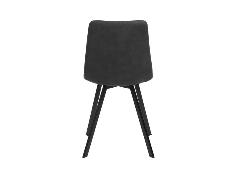 Rubi Upholstered Dining Chair – Grey Fabric & Black Metal Frame