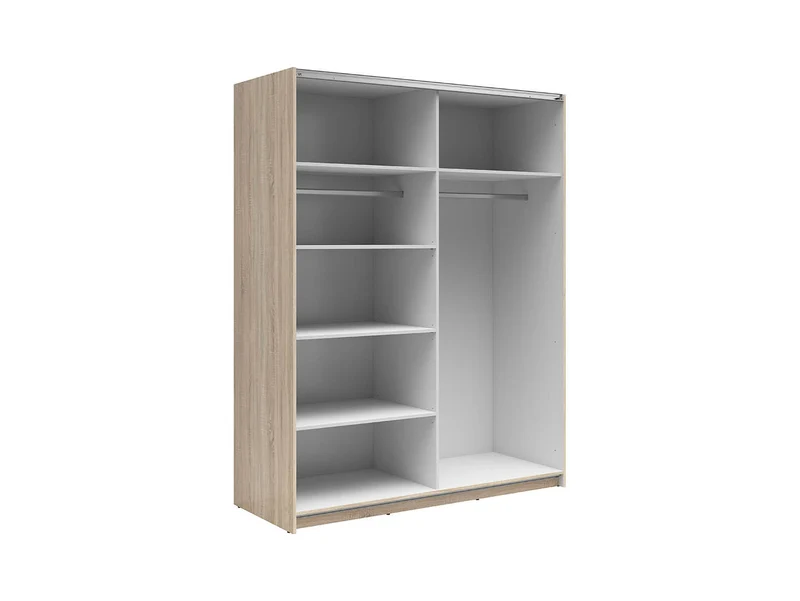 Tetrix Sliding Door Wardrobe 153 cm – Mirror Doors, Sonoma Oak