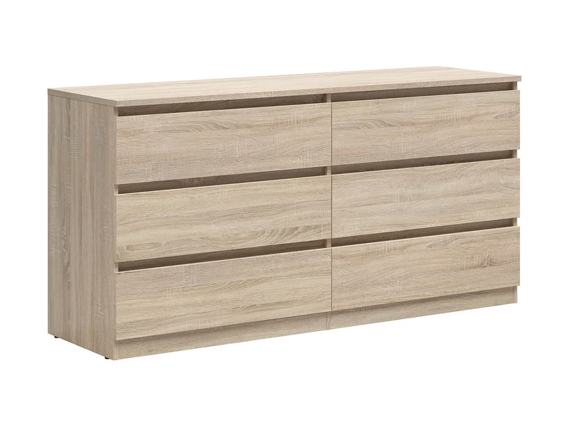 Tetrix Chest of Drawers 150 cm – 6 Drawers, Sonoma Oak, Handle-Free