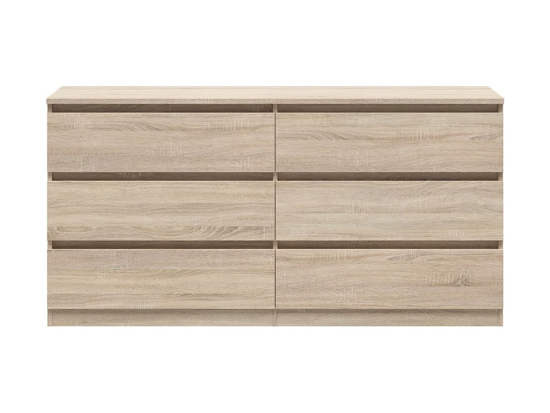 Tetrix Chest of Drawers 150 cm – 6 Drawers, Sonoma Oak, Handle-Free