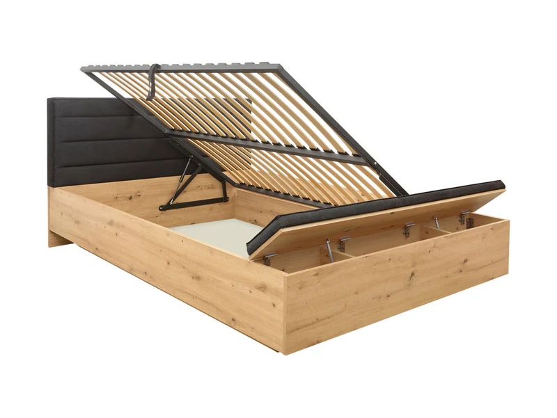 Ostia Bed 140×200 cm + Ceres AV Mattress Set – Artisan Oak & Black