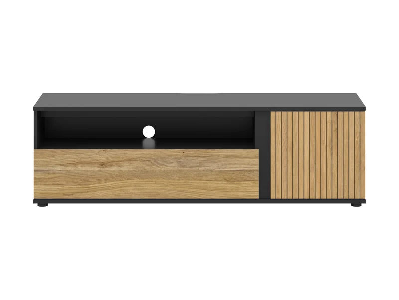 Luen TV Cabinet – Black / Mauvella Oak