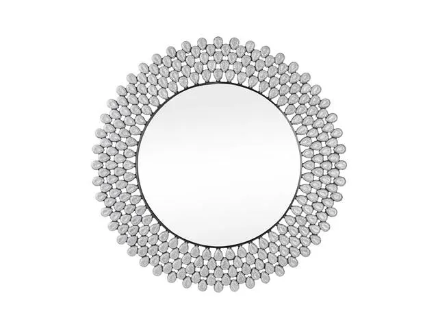 Madrid Round Wall Mirror 80 cm – Silver | Glamour Multi-Mirror Frame