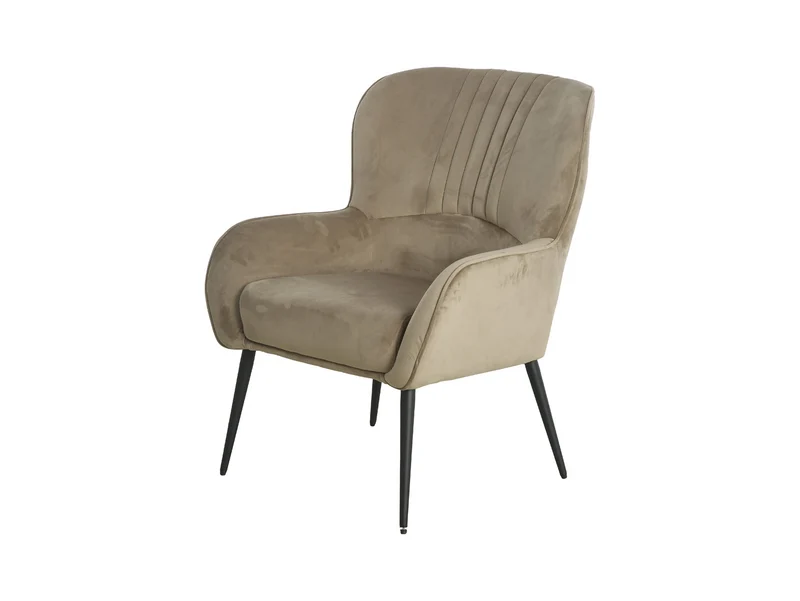 Samon Wingback Armchair | Velvet Upholstery | Black Legs