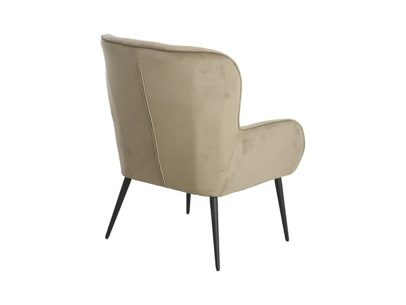 Samon Wingback Armchair | Velvet Upholstery | Black Legs