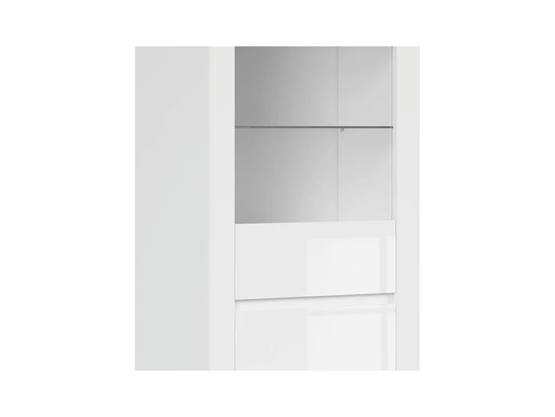 Holten Display Cabinet – White Matt, Wotan Oak & White Gloss
