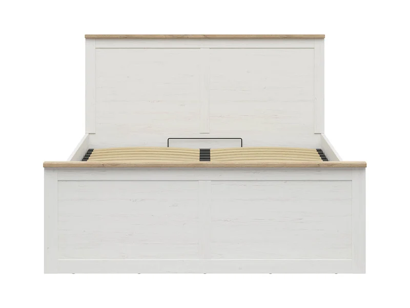 Loksa Storage Bed 160×200 cm – Andersen Pine White & Grandson Oak