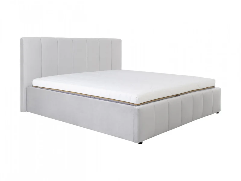 Lones Upholstered Bed 180×200 cm – Bluvel 03, Bedding Storage, Gas-Lift Option (Ergo Space II)