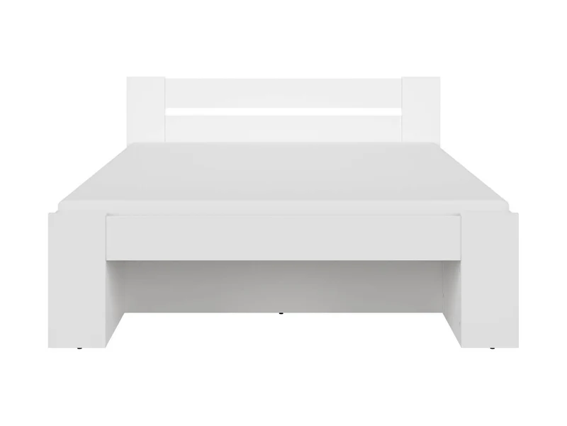 Nepo Plus Double Bed 160×200 cm – White, 4 Shelves, Optional Drawers