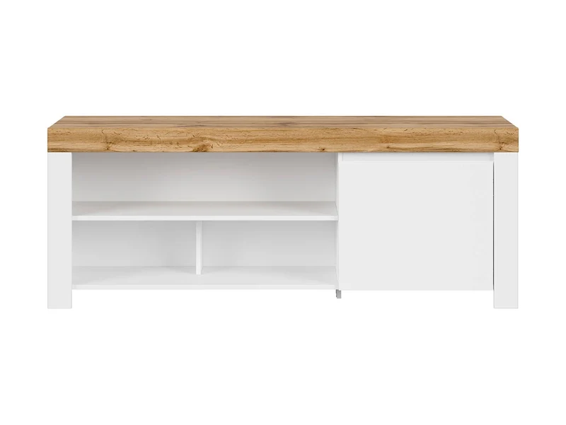 Holten TV Cabinet 156 cm – White, Wotan Oak & White Gloss, Soft-Close