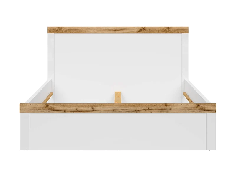 Holten Double Bed 160×200 cm – White & Wotan Oak Headboard