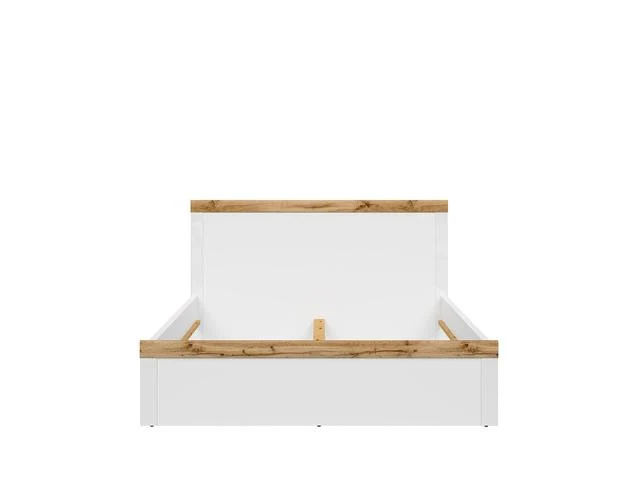 Holten Double Bed 160×200 cm – White & Wotan Oak Headboard