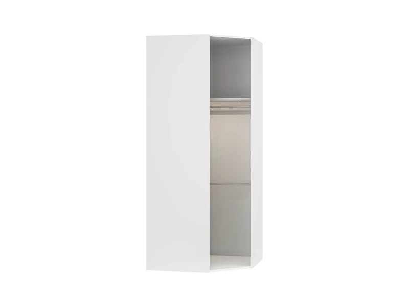 Flex Corner Wardrobe 103cm – White, LED Sensor Light & 6 Shelves