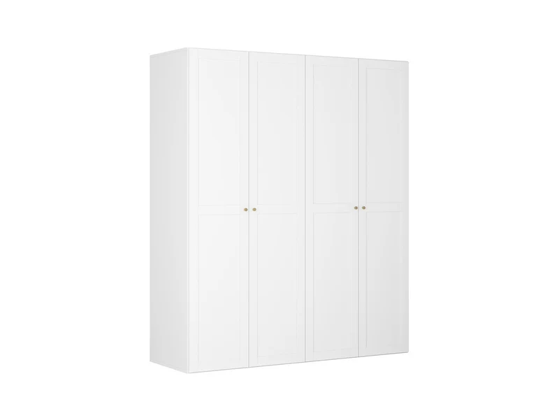 Flex Double Wardrobe 200 cm – White | 3 Rails, 8 Shelves, 4 Drawers & Angled Shoe Shelves