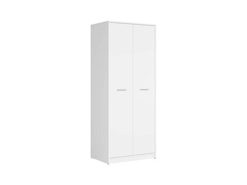 Nepo Plus 2-Door Wardrobe 80 cm – White | Hallway & Kids Room | Scratch-Resistant Laminate