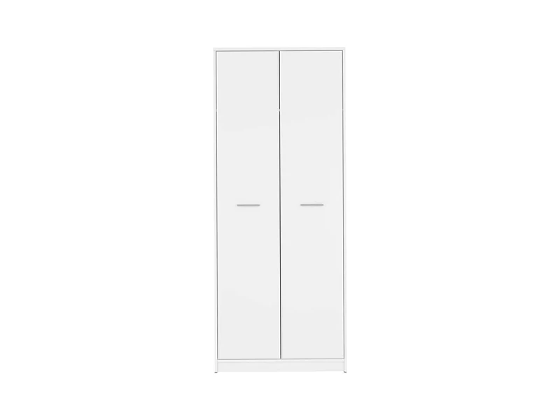 Nepo Plus 2-Door Wardrobe 80 cm – White | Hallway & Kids Room | Scratch-Resistant Laminate