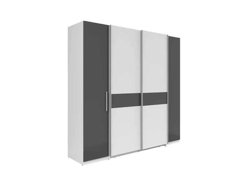 Fabio Sliding Door Wardrobe | White & Graphite | 215 cm