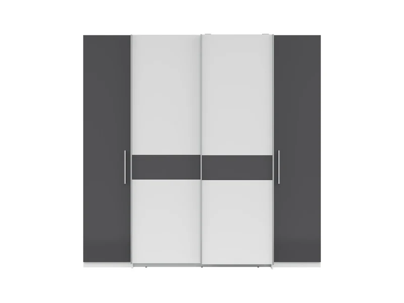 Fabio Sliding Door Wardrobe | White & Graphite | 215 cm