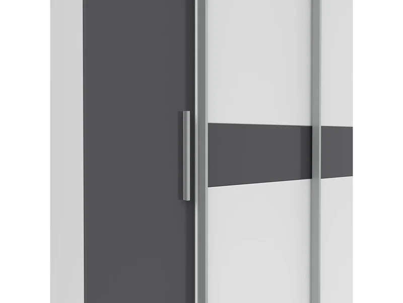 Fabio Sliding Door Wardrobe | White & Graphite | 215 cm