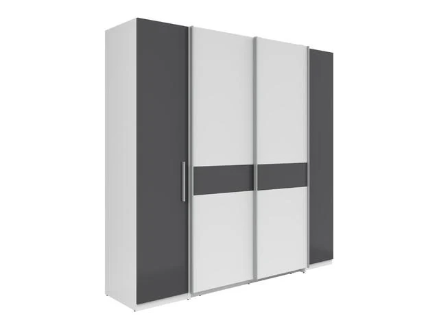 Fabio Sliding Door Wardrobe | White & Graphite | 215 cm