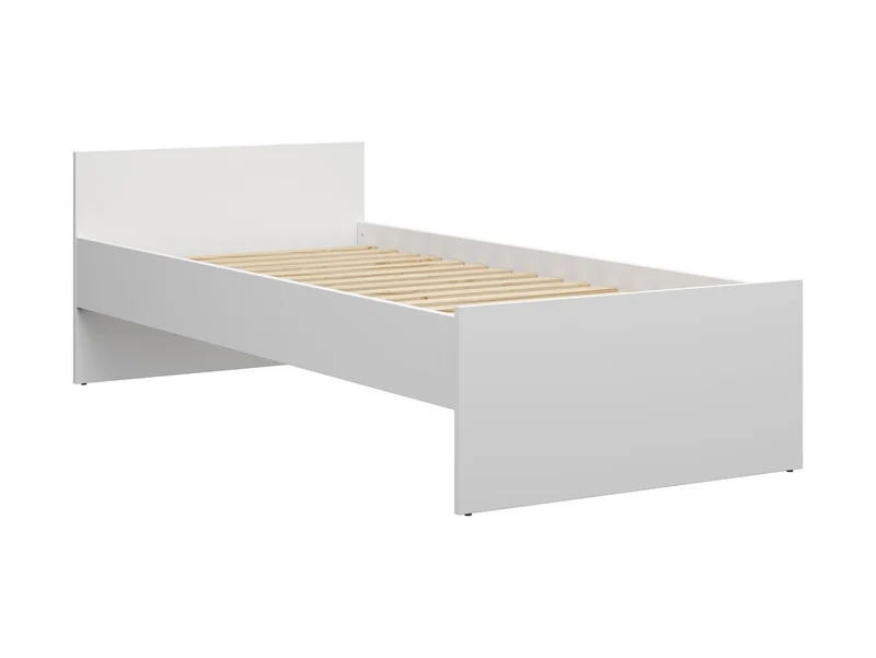 Nepo Plus Single Bed 90×200 cm | White | High Headboard | Youth & Kids Bedroom