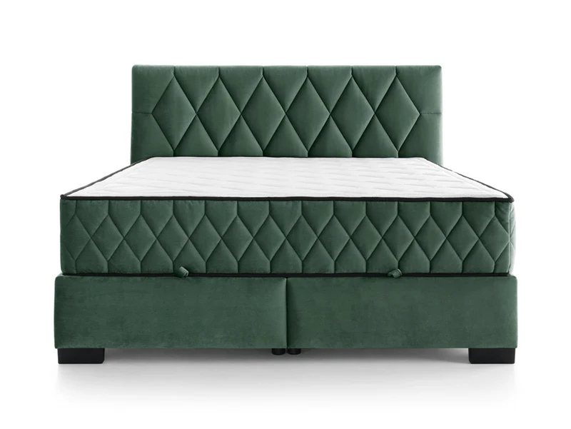 Reve Upholstered Bed 180×200 cm | Stitched Headboard | Storage | Dual Mattresses | 7-Zone Pocket Spring