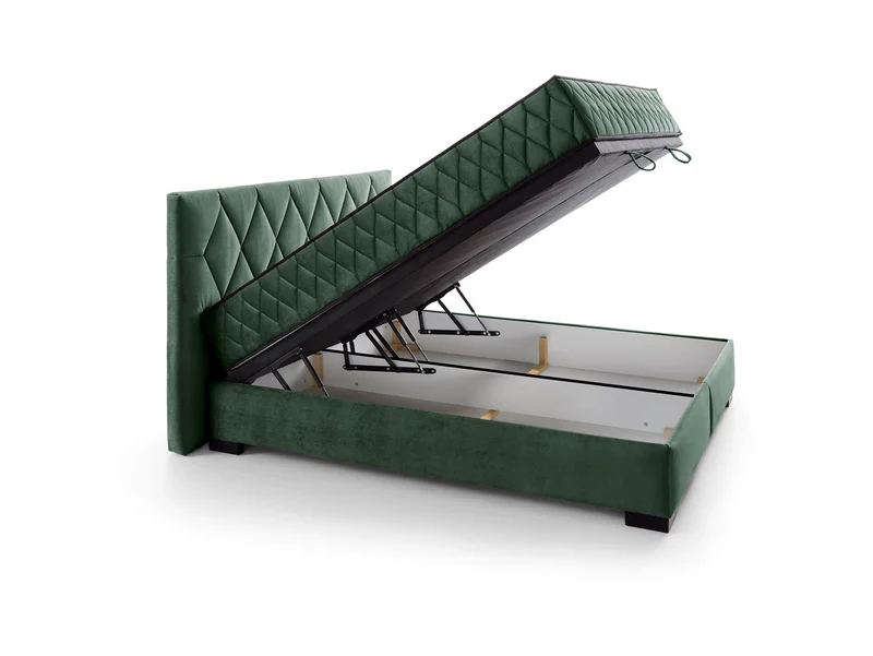 Reve Upholstered Bed 180×200 cm | Stitched Headboard | Storage | Dual Mattresses | 7-Zone Pocket Spring
