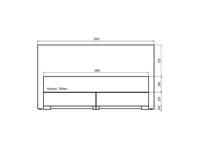 Reve Upholstered Bed 180×200 cm | Stitched Headboard | Storage | Dual Mattresses | 7-Zone Pocket Spring