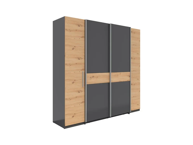 Fabio Wardrobe – Graphite & Artisan Oak, 215 cm