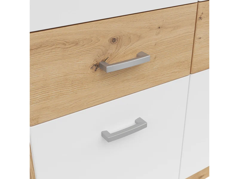 Brando 4 Wardrobe – Artisan Oak, White & Textile, 181 cm