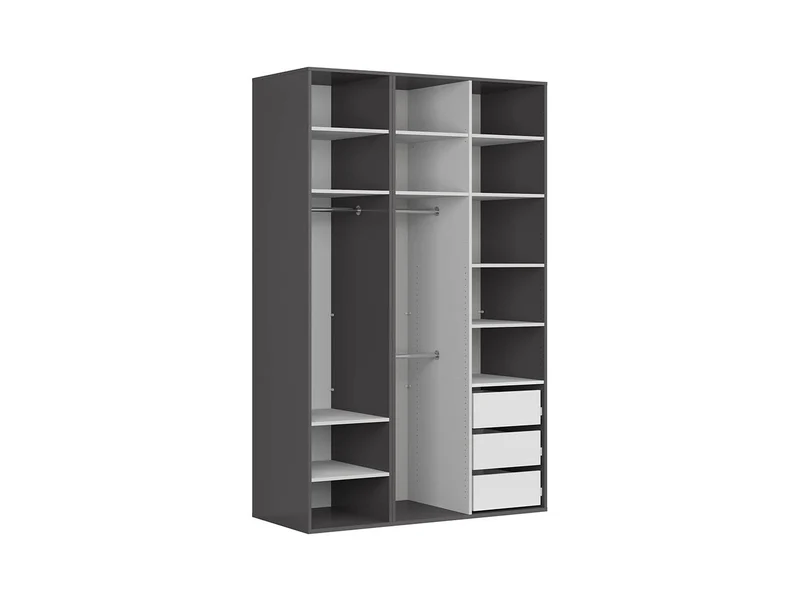 Flex — Wardrobe Set 150 cm – Graphite with Mirror