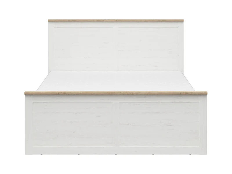Loksa Double Bed 160×200 cm – Andersen Pine White & Grandson Oak, Scandinavian Style, Storage (Slatted Base & Mattress Not Included)