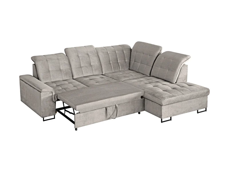 Aragon Corner Sofa Bed — Adjustable Headrests & Seat, Storage, 140×198cm Sleeping, Voss 28