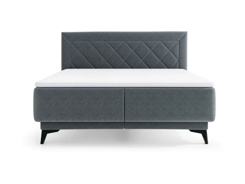 Zalea Upholstered Bed 160 — Pocket Spring Mattress, 4cm Topper & Gas Lift Storage, Neve 97