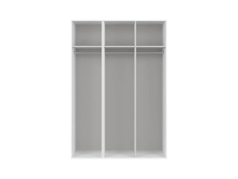 Flex Wardrobe 150 — 2-Unit Set with 3 Hanging Rails, White