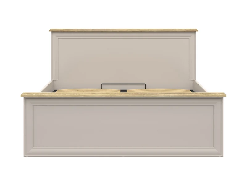 Anga Bed 160 — Upholstered Headboard, Storage & Mauvella Oak