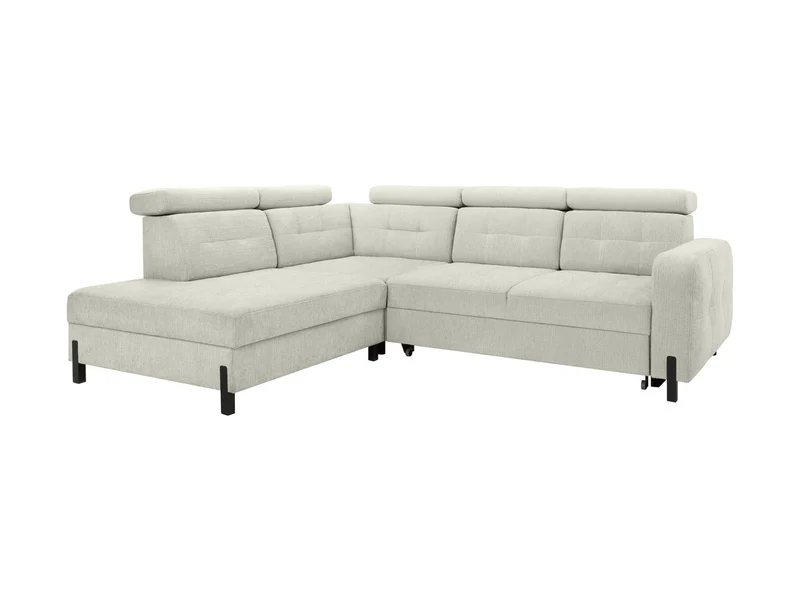 Maxim L Corner Sofa — Sleeper with Storage | Beige